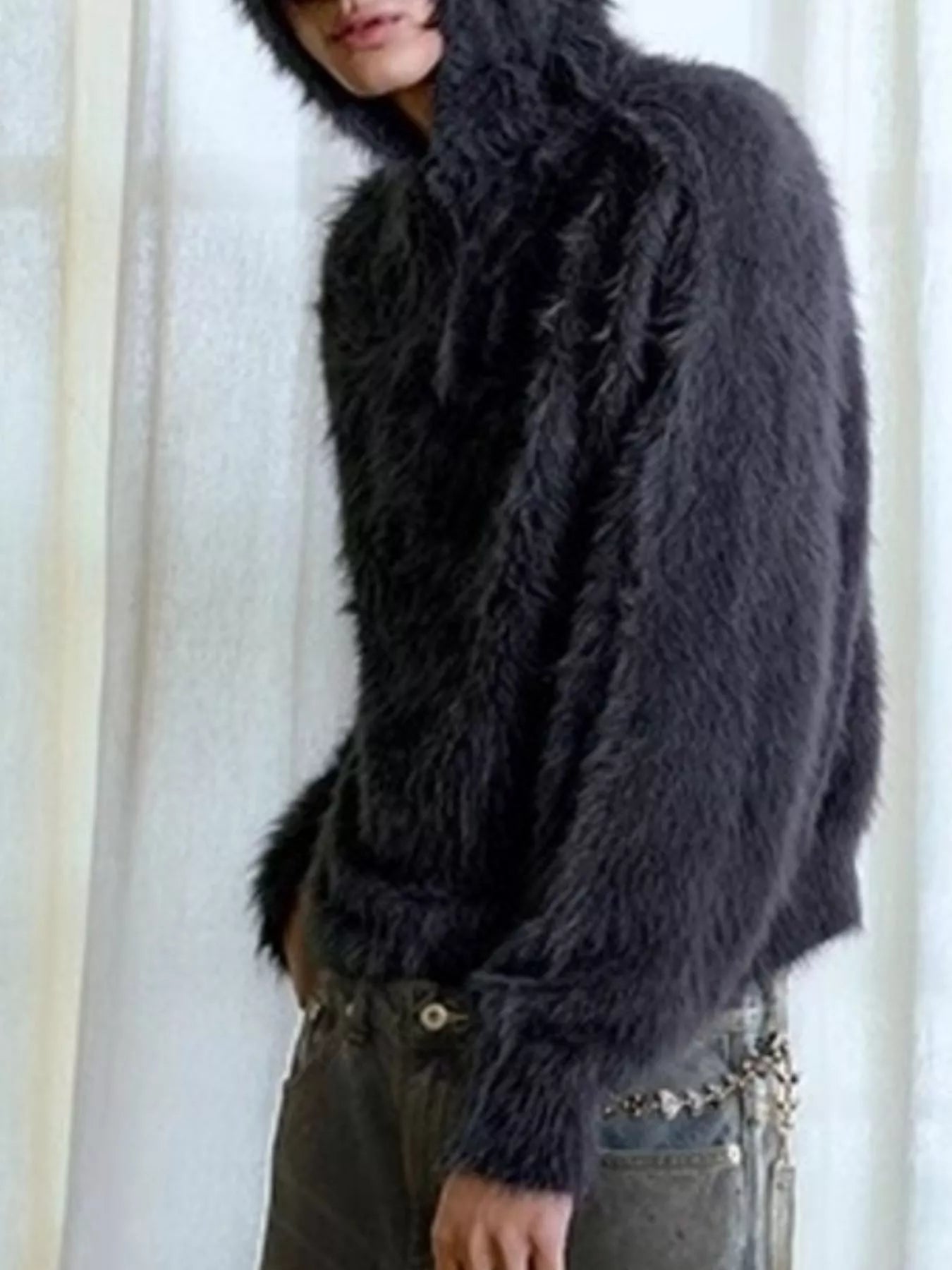 Men's Cozy Faux Fur Quarter-Zip Sweater - Farnelli