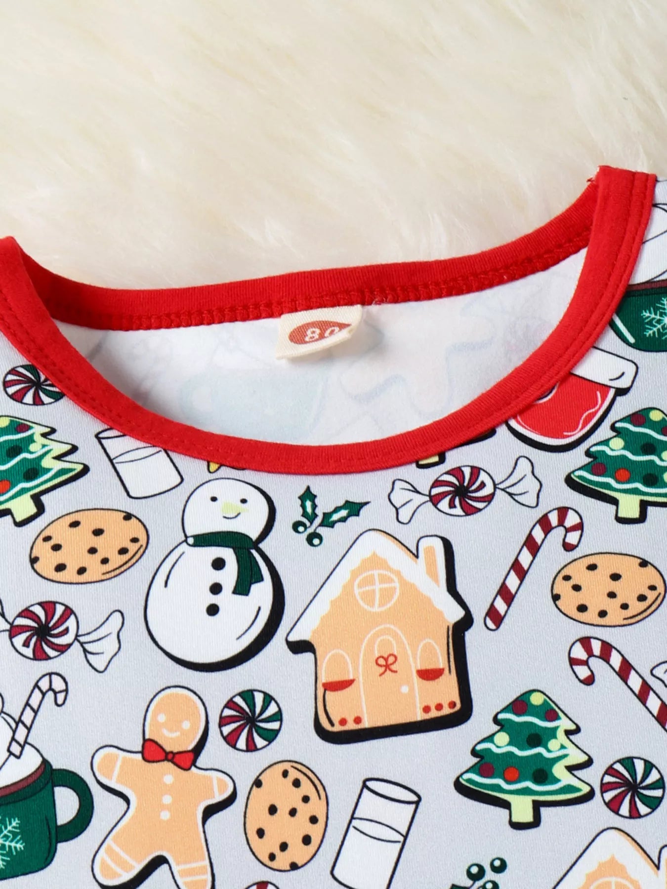 Children's Christmas Print Top and Pants Set - Farnelli