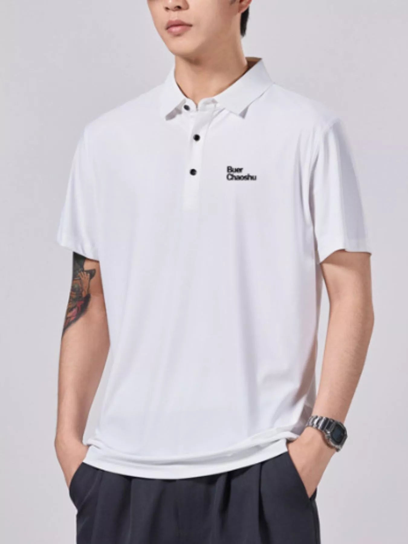 Men's Plus Size Button Detail Short Sleeve Polo - Farnelli