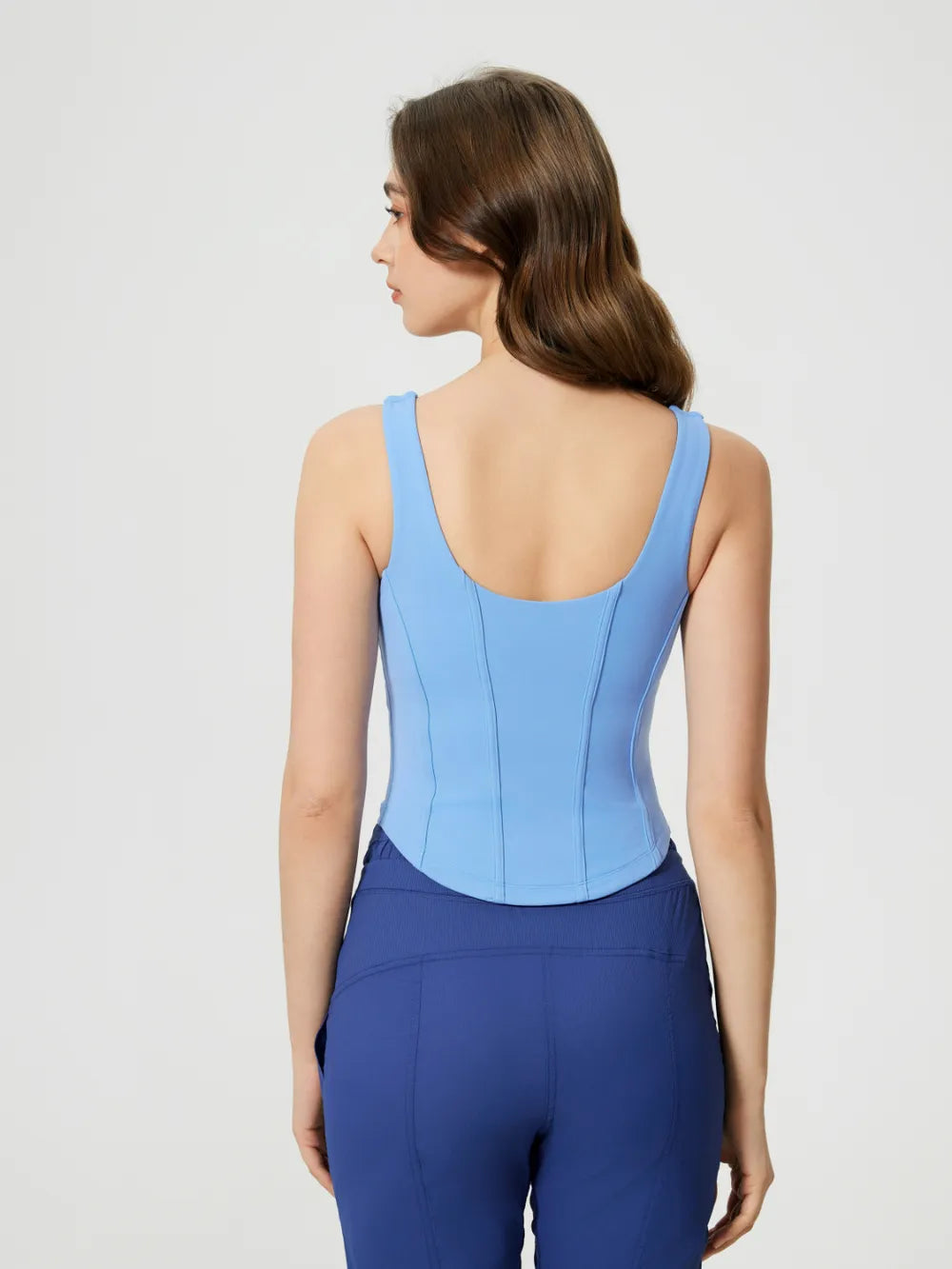 Millennia Round Neck Wide Strap Active Tank with Detachable Chest Pads - Farnelli