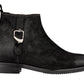 TOTO - K92081 - 3 Inches Taller (Nubuck Black) - Chelsea Ankle Boots