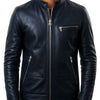 Elijah Black Leather Jacket - Men Leather Jacket Black - Black
