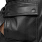Whet Blu NYC Emma women's lambskin leather trench coat with visible pockets and long silhouette