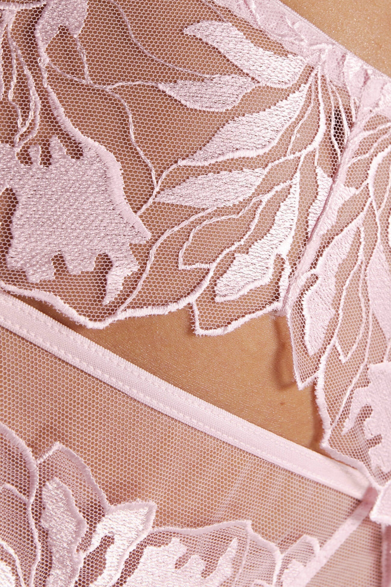 Gorteks Coco Pink High Waist Mesh Garter Belt-4