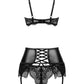 Beauty Night Noir Fantasy Sheer Lace Bra Garter Belt & G-String