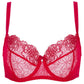Gorteks Pamela Red Sheer Mesh Balconette Bra-4