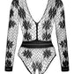 Beauty Night Regina Black Sexy Long Sleeve Fishnet Bodysuit