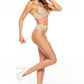 Beauty Night Rose Nude Sheer Lace Plunge Bra Garter Belt & Sexy G-String