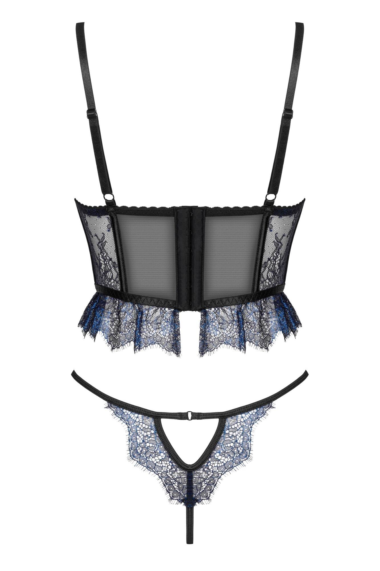 Sheer Lace Longline Bra & Sexy String Beauty Night Saphira-4