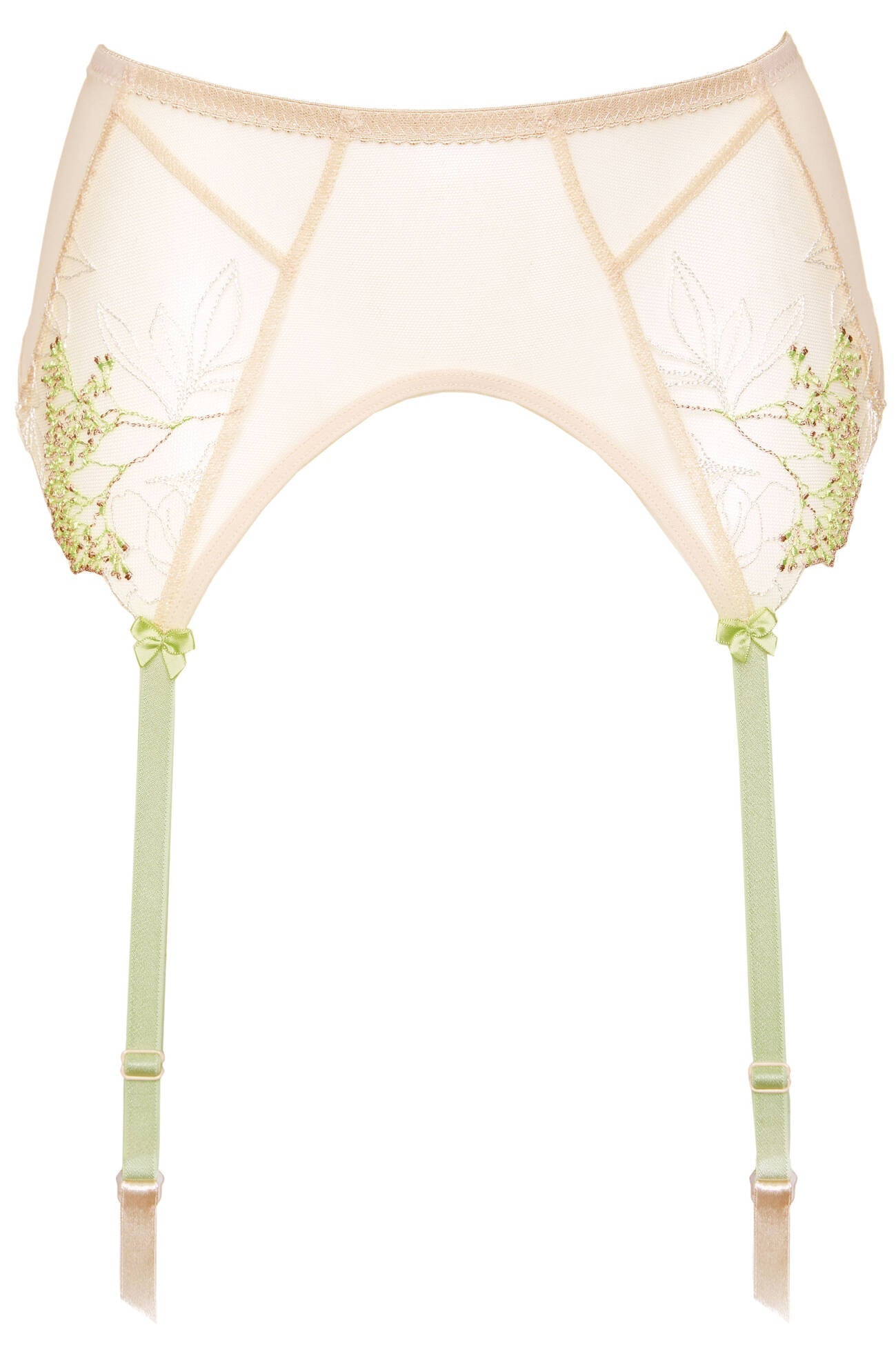 Gorteks Soleil Sheer Mesh Embroidered Garter Belt-3