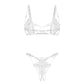 Obsessive Luise Sublim White Lace Open Cup Bra & Crotchless Thong Set-4