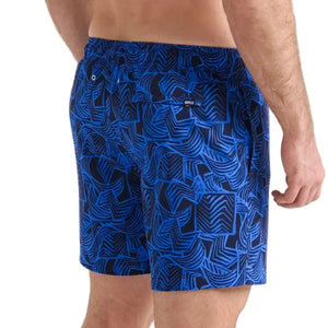 Capelle Miami Enigma Hybrid Short with vibrant print, compression-lined swim and resort trunk perfect for beach and pool activities.