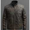 Enzo Leather Brown Jacket - Men Leather Jacket Brown - Brown