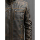 Enzo Leather Brown Jacket - Men Leather Jacket Brown