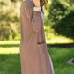 Inherit Co. Essential Toffee long soft cardigan top in a warm toffee color
