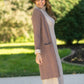 Inherit Co. Essential Toffee long soft cardigan sweater in a warm toffee color