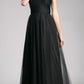 Ladivine ET320 Illusion V-Neck and Back Long Formal Dress Sleeveless