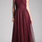 Ladivine ET320 Illusion V-Neck and Back Long Formal Dress Sleeveless