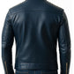 Ethan Blue Leather Jacket - Men Leather Jacket Blue