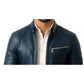 Ethan Blue Leather Jacket - Men Leather Jacket Blue
