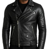 Ezra Black Leather Jacket - Men Leather Jacket Black - Black