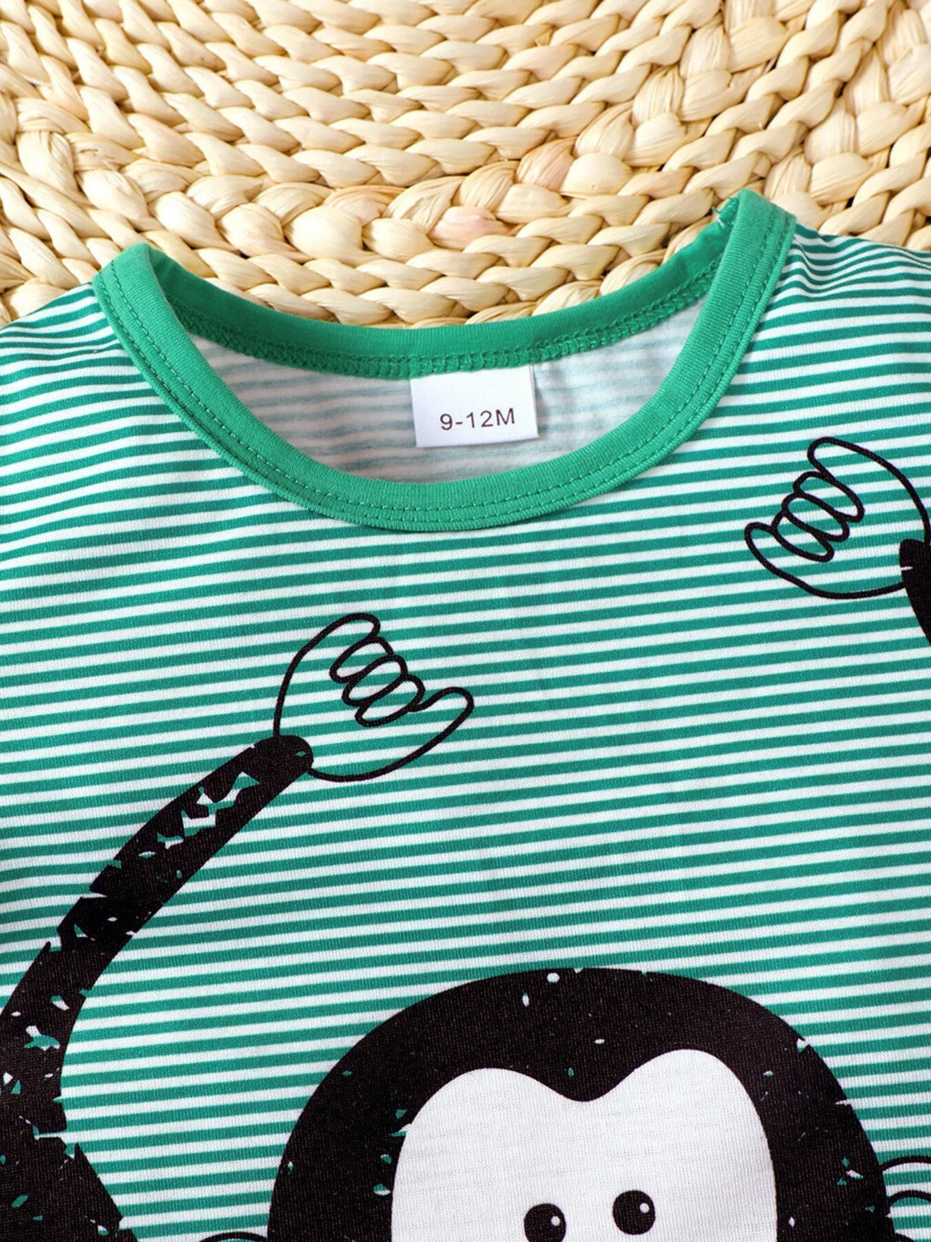 Children's Monkey Striped Top and Shorts Set - Farnelli