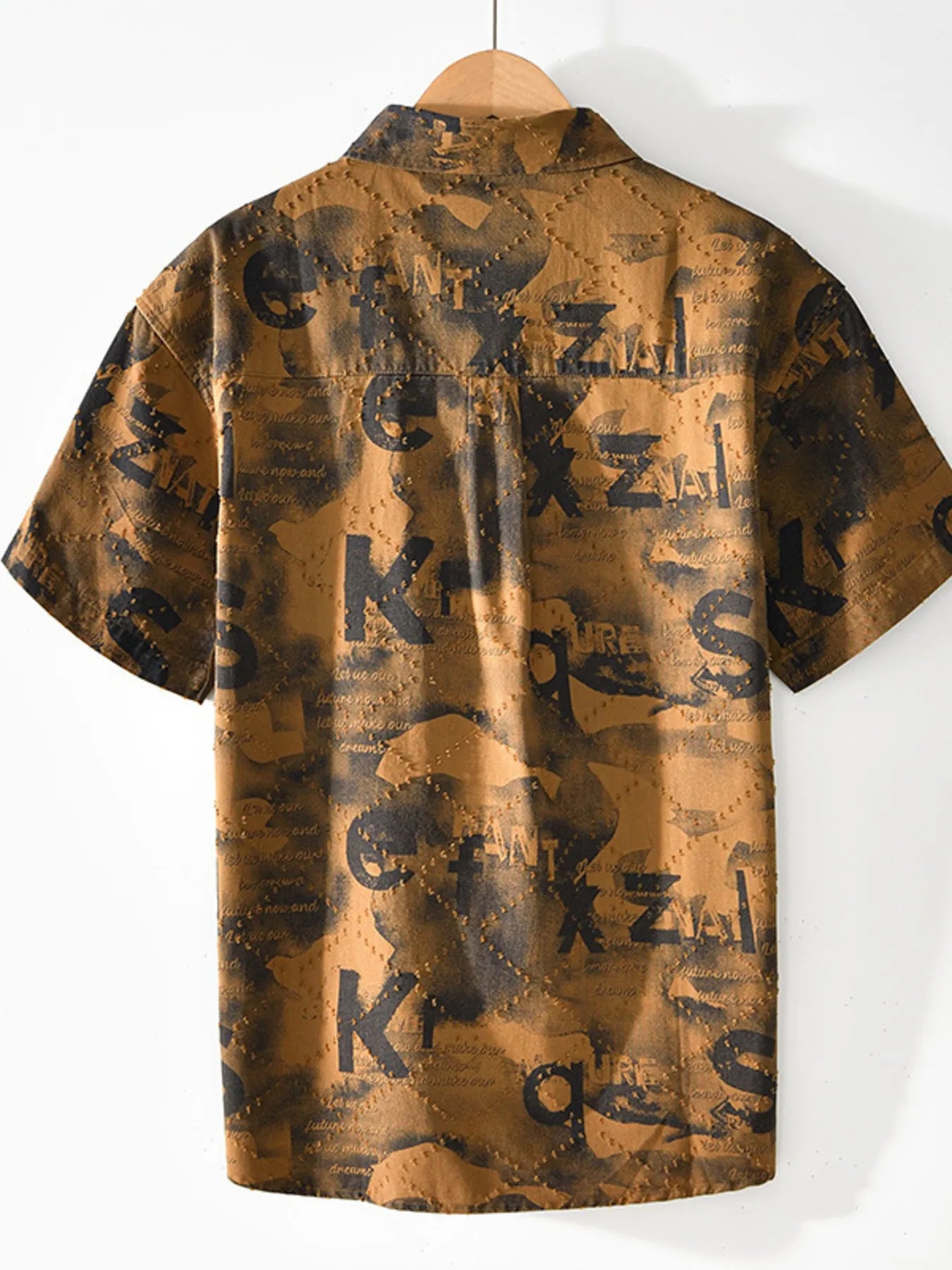 Men's Printed Button Up Short Sleeve Shirt - Farnelli
