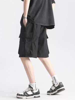 Men 's Full Size Multi-Pocket Relaxed Fit Cargo Shorts Plus Size - Farnelli