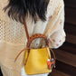 Braided Top Handle Bucket Crossbody Bag - Farnelli