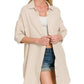 Zenana Washed Double Gauze Button Down Shirt Dress - Farnelli