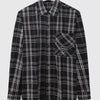Men's Plus Size Casual Plaid Button Up Shirt - Black