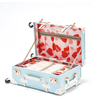Sky blue COTRUNKAGE Minimalism XL Check-in spinner suitcase with sleek design and four wheels for easy travel.