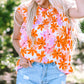 Alison Ruffled Sleeve Smocked Floral Top - Farnelli