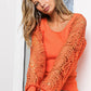 BiBi Round Neck Crochet Lace Sleeve Knit Top - Farnelli