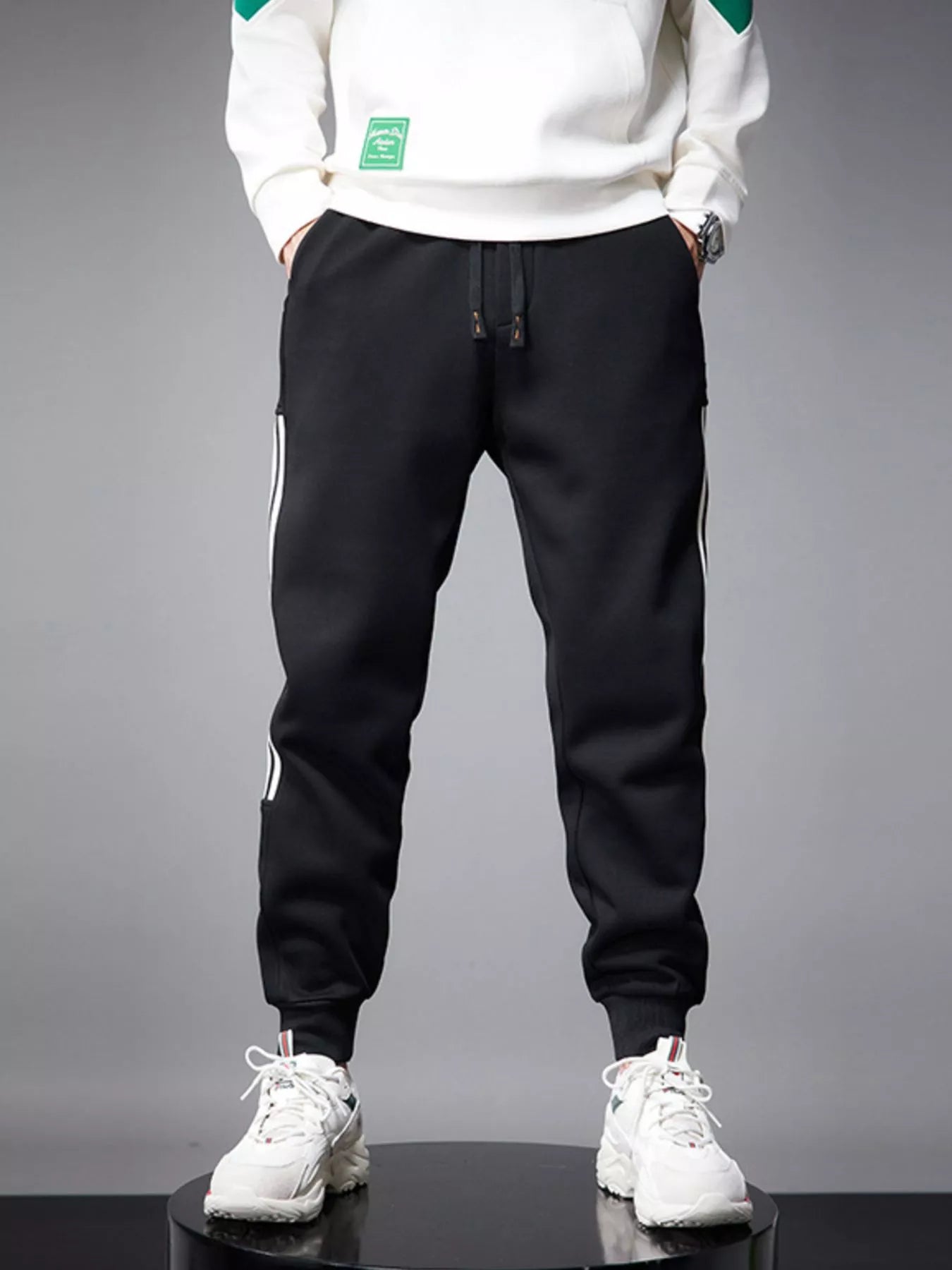 Men's Side Striped Drawstring Joggers - Farnelli