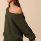SO ME Loose Fit Exposed Seam Slouchy Boucle Sweater - Farnelli