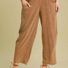 Umgee Elastic Waist Baggy Fit Pants with Pockets - Caramel