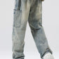 Men's Full Size Distressed Cargo Jeans Plus Size - Farnelli