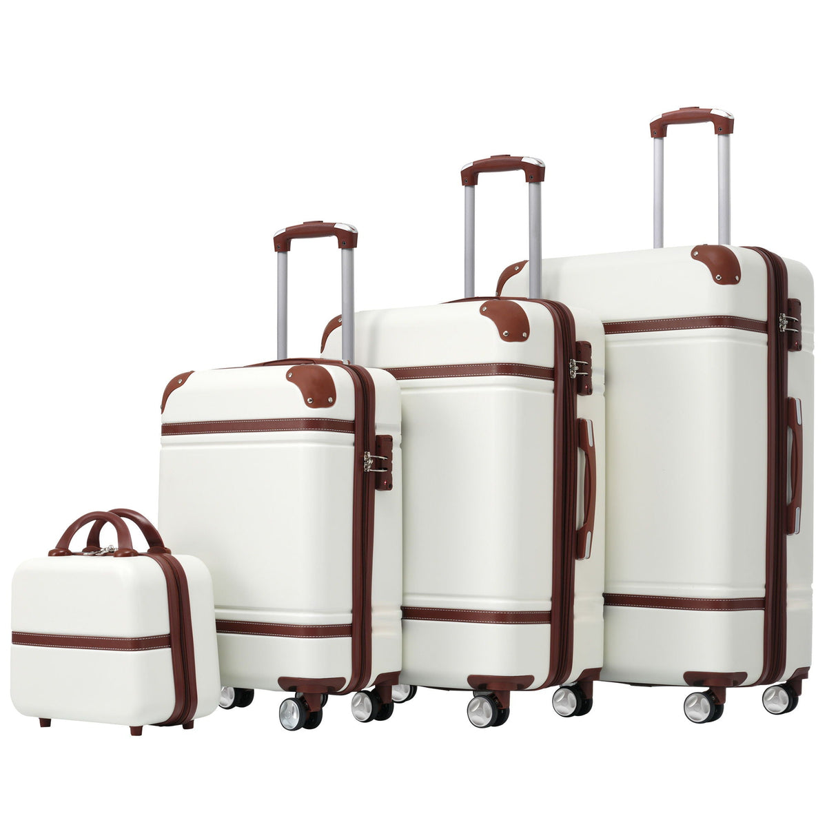 HouseOfZazla 4-piece hardshell luggage set with TSA locks, lightweight design and multiple colors