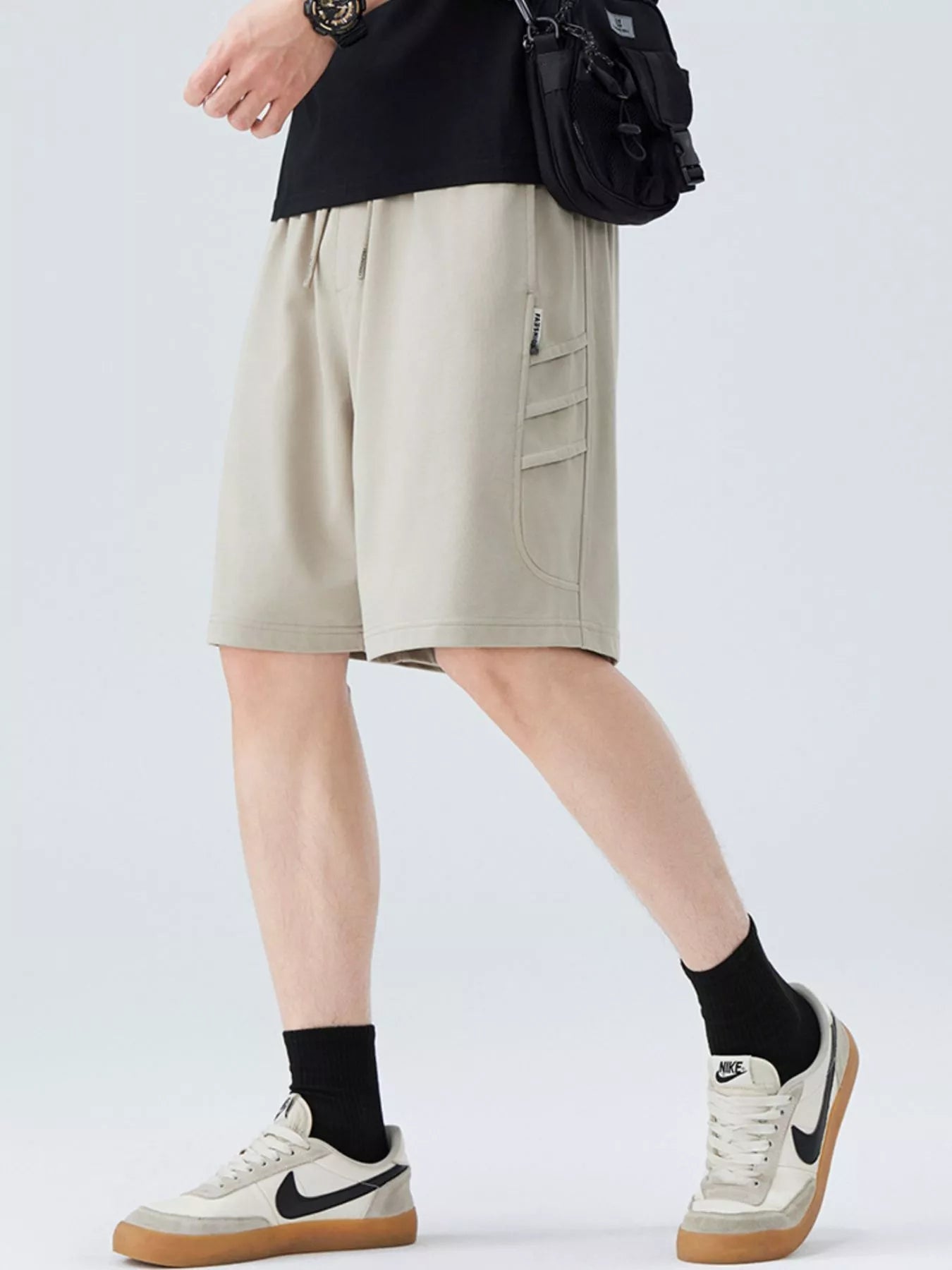 Men's Plus Size Casual Cargo Shorts with Drawstring - Farnelli