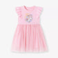 Children's Unicorn Graphic Ruffle Sleeve Tulle Dress - Farnelli