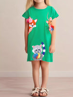 Children's Cartoon Animal Casual Dress - Farnelli