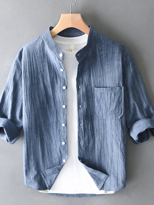 Men's Plus Size Button Up Long Sleeve Shirt - Farnelli