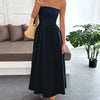 Smocked Tube Maxi Dress - Dark Blue