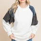 Culture Code Color Block Faux Fur Raglan Sleeve Sweatshirt - Farnelli