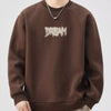 Men's Plus Size Crew Neck Dropped Shoulder Sweatshirt - Brown