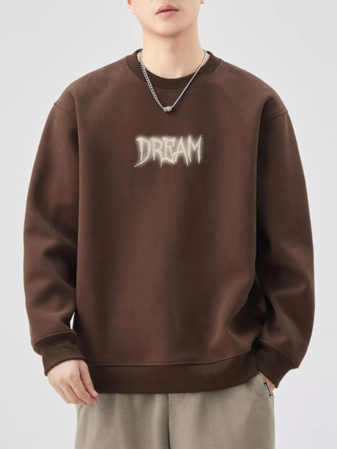Men's Plus Size Crew Neck Dropped Shoulder Sweatshirt - Farnelli