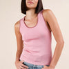 VERY J Blanket Style Sleeveless Knit Tank - Blush