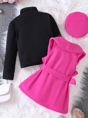 Children's Vest & Top & Beret 3-Piece Set - Farnelli