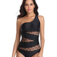 One Shoulder Polka Dot One-Piece Swimwear - Farnelli